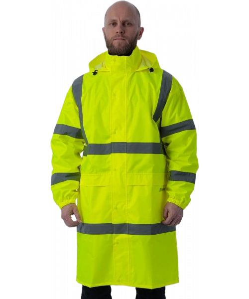 Плащ-дождевик летний сигнальный Brodeks KS252, жёлтый