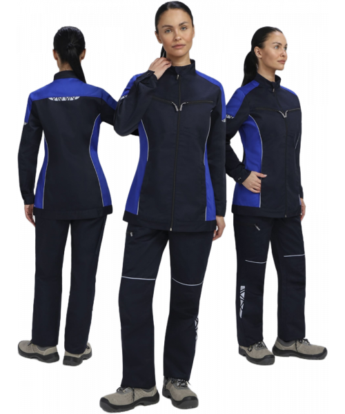 Костюм женский ProfLineSpecialist-1 (тк.Смесовая,240) брюки, тёмно-синий, васильковый