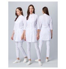 Халат женский Симпл-001 (тк.Смесовая,120) MedLine, белый