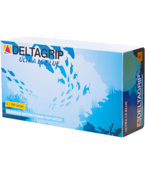 Перчатки нитриловые неопудренные синего цвета Deltagrip LS современные (Deltagrip Ultra LS) Gward