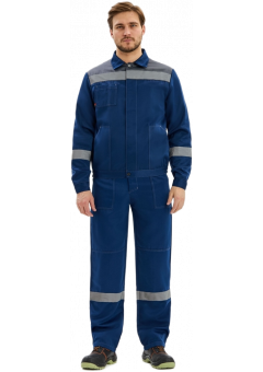 Костюм мужской Лигор-1 СОП К (тк.Смесовая,210) брюки, тёмно-синий, серый
