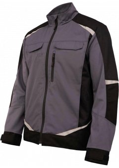 Куртка летняя мужская Brodeks KS202-C, 100% ХБ, графит серый, чёрный