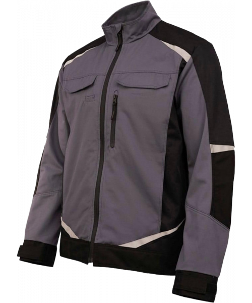 Куртка летняя мужская Brodeks KS202-C, 100% ХБ, графит серый, чёрный