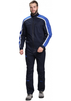 Костюм летний Алькор (тк. Карелия, 260 гр/м2) брюки, тёмно-синий, васильковый