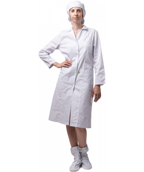 Халат женский Антистатика М-102 тип D, белый