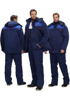 Костюм зимний мужской Флофт-2 (тк.Смесовая,210) полукомбинезон, тёмно-синий, васильковый