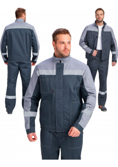 Костюм мужской Бриготек-1 СОП (тк.Смесовая,260) брюки, тёмно-серый, светло-серый