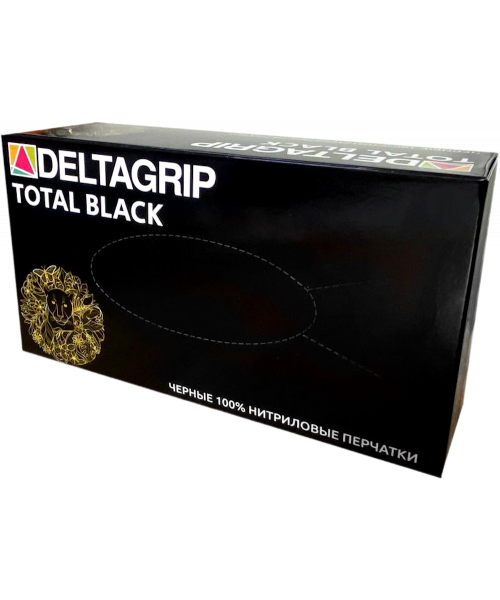 Перчатки нитриловые неопудренные Deltagrip SN тонкие абсолютно чёрные (Deltagrip Slim SN Total Black) Gward