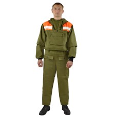 Костюм противоэнцефалитный СОП (тк.Саржа,250), хаки/оранжевый
