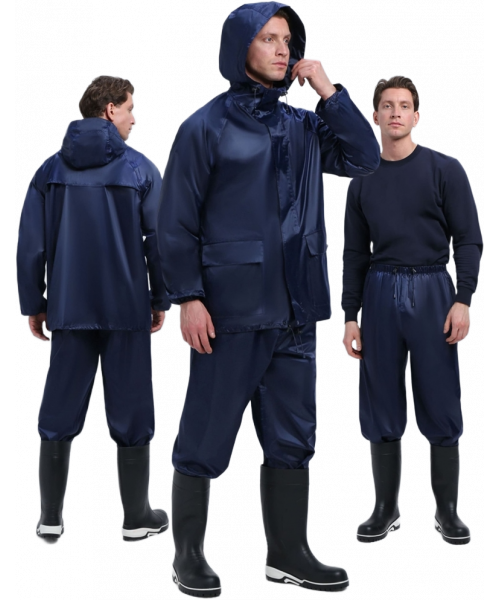 Костюм влагозащитный ProfLineLeader (ПВХ,240), тёмно-синий