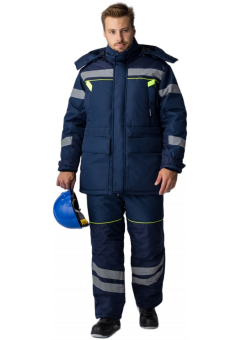 Костюм зимний мужской ProfLineSpecialist (тк.Восток-мембрана) полукомбинезон, тёмно-синий