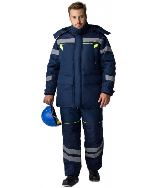Костюм зимний мужской ProfLineSpecialist (тк.Восток-мембрана) полукомбинезон, тёмно-синий