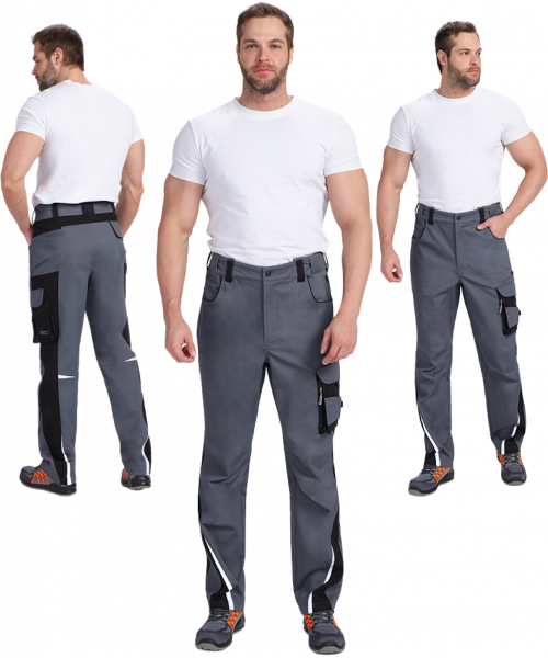 Брюки мужские ProfLineLeader (тк.Хлопок/Спандекс,260), серый, чёрный