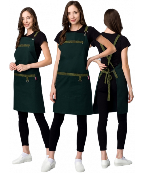 Фартук с грудкой Универсальный Прага (тк.Форвард,210), хаки (023)