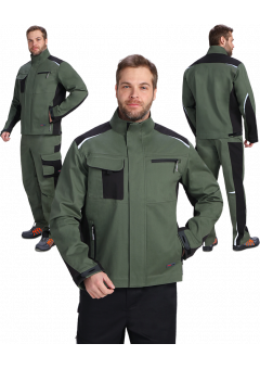 Куртка мужская ProfLineLeader (тк.Хлопок/Спандекс,260), хаки, чёрный