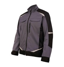 Куртка летняя мужская Brodeks KS202-C, 100% ХБ, цвет графит серый, чёрный