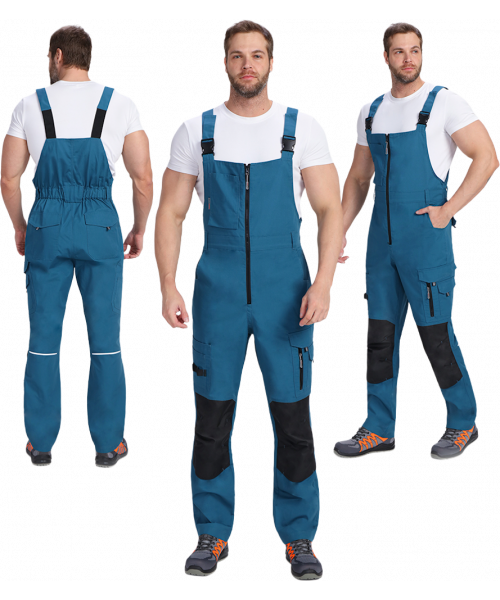 Полукомбинезон мужской ProfLineSpecialist (тк.Рип-Стоп,240), циан, чёрный