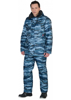 Костюм зимний мужской Сириус-Безопасность куртка, полукомбинезон, КМФ серый вихрь