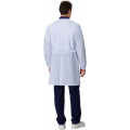 Халат мужской MedLine Марк (тк.Смесовая,120), белый, тёмно-синий