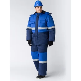 Костюм зимний Профи-Норд IMP, ткань Смесовая, 240 г/м2, полукомбинезон, цвет тёмно-синий, васильковый