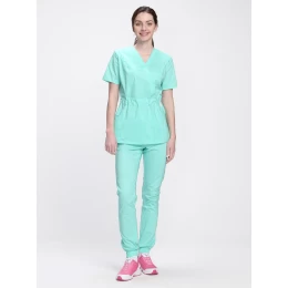 Костюм женский хирургический Модерн-004 ткань Стрейч, 120 г/м2 MedLine, цвет мятный