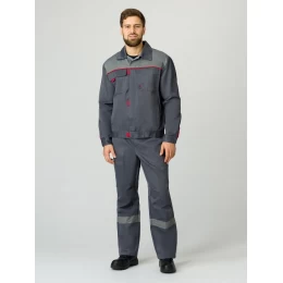Костюм Фаворит-1 СОП, ткань Смесовая, 210 г/м2, куртка, брюки, цвет тёмно-серый, серый
