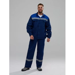Костюм Техник-2 СОП, ткань Смесовая, 210 г/м2, полукомбинезон, цвет тёмно-синий, васильковый
